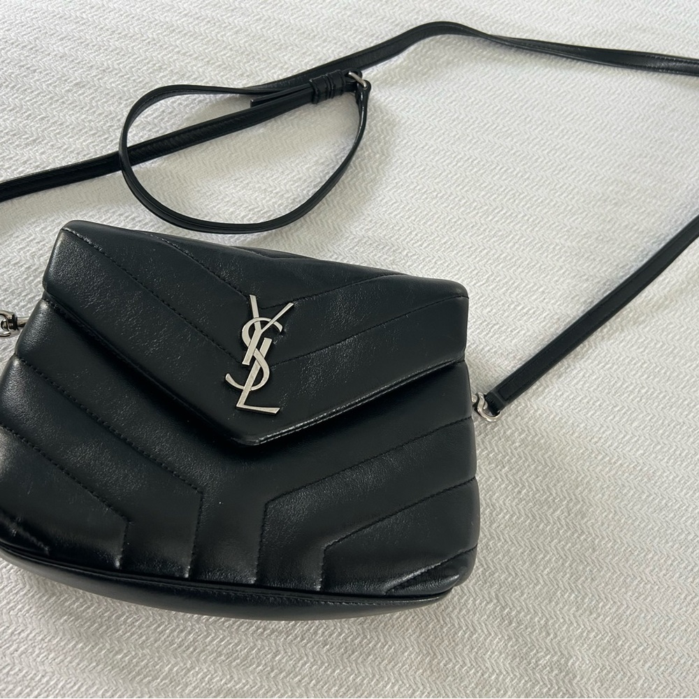 Yves Saint Laurent Black Leather Crossbody Bag